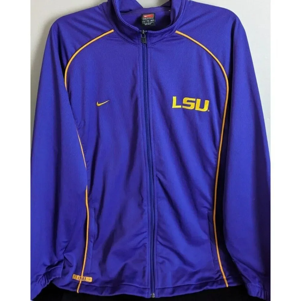 * Y2K Nike Team LSU Tigers Football Men's Jacket Size XL Embroidered Peach Bowl